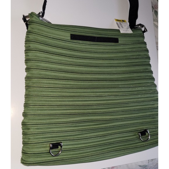 Bam Zipper Backpack Coverts Messenger Bag Green Large Y2K Nylon - Picture 4 of 8